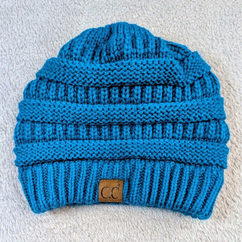 CC Beanie Womens Chunky Soft Stretch Cable Knit Warm Fuzzy Beanie Hat Cap